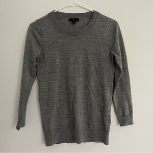 J.Crew Tippi Heather Gray Crewneck 109% Merino Wool Sweater